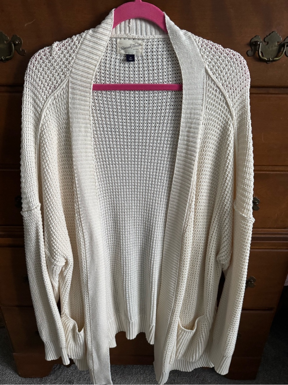 Universal Thread Cream Open-Front Knit Cardigan